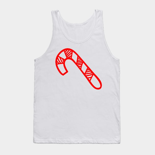 Red Candy Cane Tank Top by TortillaChief